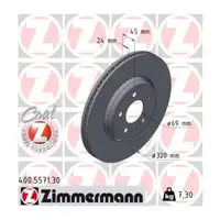 Zimmermann FORMULA S Brake Discs + Pads + Sensor for MERCEDES W206 C300e X254 (Rear)