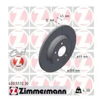 Zimmermann FORMULA S Brake Disc Set for Mercedes W206 S206 S200d (Rear) 2064230000