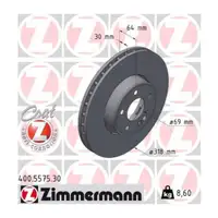 Zimmermann FORMULA S Brake Disc Set for Mercedes C-Class W206 S206 (Front) 2064211200