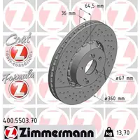 Zimmermann FORMULA Z Bremsscheiben + Bel&auml;ge + Sensor f&uuml;r MERCEDES W204 W212 63 AMG vorne