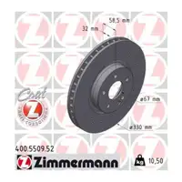 Zimmermann SPORT Bremsscheiben + Bel&auml;ge + Sensor f&uuml;r MERCEDES V-Klasse Vito EQV W447 vorne