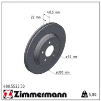 Zimmermann FORMULA S Bremsscheiben Satz MERCEDES W205 C257 W213 A/C238 hinten 0004231812