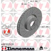 ZIMMERMANN Brake Disc Set for MERCEDES SL R231 350, 400, 500 (306&ndash;455 hp) &ndash; Front