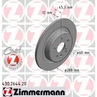 ZIMMERMANN Brake Disc Set for OPEL ASTRA K (model year 2015 and later) &ndash; Rear