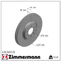 ZIMMERMANN Bremsscheiben + Bremsbel&auml;ge f&uuml;r OPEL Astra H/GTC Zafira B OPC 240/241 PS vorne