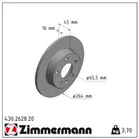 ZIMMERMANN Brake Disc Set for OPEL ZAFIRA B 1.6 CNG / Turbo 94/150 hp (rear)