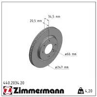 ZIMMERMANN Brake Disc Set for CITROEN Saxo, Xsara, PEUGEOT 106, 205, 206 (Front)