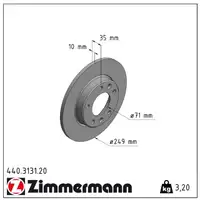ZIMMERMANN Bremsscheiben + Bremsbel&auml;ge f&uuml;r PEUGEOT 308 2/SW 2 hinten