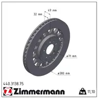 Zimmermann FORMULA Z Brake Discs + Brake Pads for PEUGEOT 308 2 1.6 GTi 250-272 (Front)