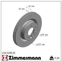ZIMMERMANN Brake Discs + Pads for LAND ROVER Range Rover Sport 1 4.4 4x4 17"