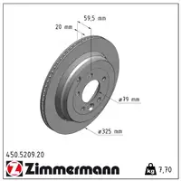ZIMMERMANN Brake Discs for LAND ROVER Discovery 3 and Range Rover Sport (Rear)