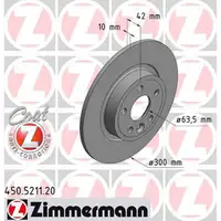 ZIMMERMANN Brake Disc Set for LAND ROVER Discovery Sport L550 and JAGUAR E-Pace (Rear)