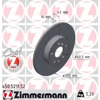 Zimmermann SPORT Brake Discs + Brake Pads + Sensor for JAGUAR E-Pace X540 (Rear)