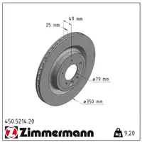 ZIMMERMANN Bremsscheiben + Bel&auml;ge + Sensor f&uuml;r LAND ROVER Discovery 5 19 Zoll Fgst. hinten