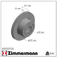 ZIMMERMANN Brake Disc Set for LAND ROVER Discovery 2 L318 2.5 Td5 4.0 V8 4x4 (Front)