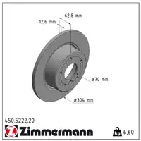 ZIMMERMANN Brake Discs for LAND ROVER Discovery 2 and Range Rover 2 and 3 (Rear)