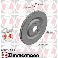 ZIMMERMANN Brake Discs + Brake Pads + Wako for PORSCHE Macan (95B) PR-2EK (Rear)