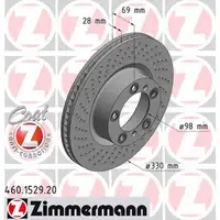 ZIMMERMANN Brake Discs + Pads + Wako for PORSCHE 997 3.6 Carrera 4 345 hp (front)