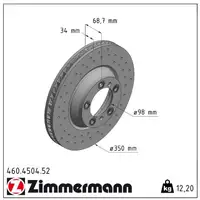 Zimmermann SPORT Brake Discs + Pads + Sensor for PORSCHE Cayenne (9YA) 18-inch front