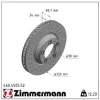 Zimmermann SPORT Brake Discs + Pads + Sensor for PORSCHE Cayenne (9YA) 18-inch front