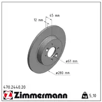 ZIMMERMANN Brake Disc Set for Renault Kangoo / Rapid 1.6 16V 1.9 dCi (Rear)