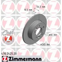 ZIMMERMANN Brake Discs for RENAULT AVANTIME (DE0_) and ESPACE III (JE0_) (Rear)