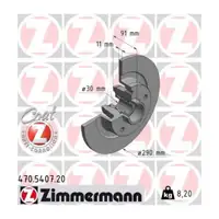 ZIMMERMANN Brake Discs + Wheel Bearings + Brake Pads for RENAULT Espace 5 (JR_) Rear