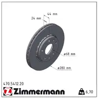 ZIMMERMANN Brake Disc Set for RENAULT Arkana 1 LCM_ LDN_ Front 402062072R