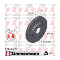Zimmermann SPORT Brake Disc Set for RENAULT Arkana 1 1.3 TCe 140/158 hp (front)