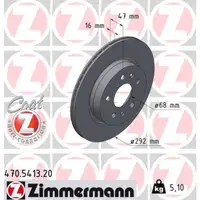 ZIMMERMANN Bremsscheiben Satz f&uuml;r MERCEDES Citan EQT W420 RENAULT Kangoo 3 hinten