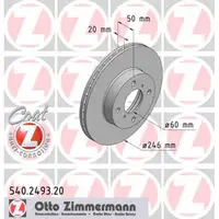 ZIMMERMANN Brake Disc Set for SUZUKI BALENO (EG) LIANA (ER, RH_) Front