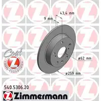 ZIMMERMANN Brake Discs + Brake Pads for SUZUKI Swift 4 FZ NZ 1.6 Sport 136 hp (rear)