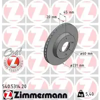 ZIMMERMANN Brake Discs for SUZUKI IGNIS III 1.2 /AllGrip/Hybrid 90 hp (front)
