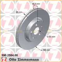 ZIMMERMANN Brake Disc Set for Toyota Avensis (T25) 2.0, 2.4, 2.0D-4D (Front)