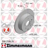 ZIMMERMANN Brake Disc Set for Toyota Avensis (T25) 2.2 D-4D 2.2 D-CAT (Rear)