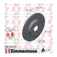 ZIMMERMANN Brake Disc Set for TOYOTA RAV 4 5 _A5_ _H5_ 2.0 2.5 Hybrid (Rear)