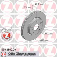 ZIMMERMANN Brake Discs for Toyota RAV 4 III 2.0, 2.4, 3.0, 2.2D-4D/D-CAT (Front)