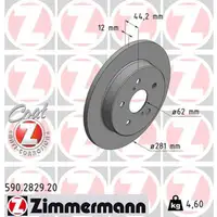 ZIMMERMANN Bremsscheiben Satz f&uuml;r LEXUS NX _Z1_ TOYOTA C-HR _X1_ RAV 4 5 _A5_ hinten