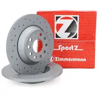 Zimmermann SPORT Brake Disc Set for VW Golf 7, Passat B8, Tiguan, Touran, and Audi 8V (rear)