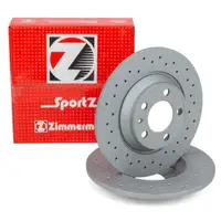 Zimmermann SPORT Brake Disc Set for VW Polo 6, Audi A1, GB PR-1KE (Rear)