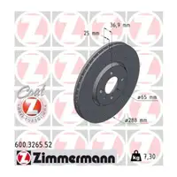 Zimmermann SPORT Brake Discs + Brake Pads for VW UP 1.0 GTI 115 hp PR-1ZE (front)