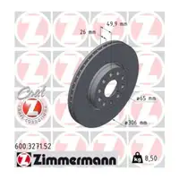 Zimmermann SPORT Brake Discs + Pads + Sensor for VW Golf 8, A3, 8Y, Leon, KL, PR-1ZD (Front)