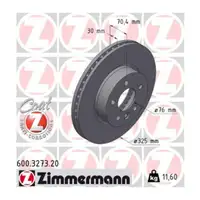 ZIMMERMANN Brake Discs + Pads + Sensor for VW Grand California Crafter PR-1LC (Front)