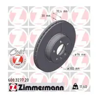 ZIMMERMANN Brake Disc Set for VW California Multivan T7 PR-1LB (Front) 2N0615301C