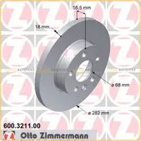 ZIMMERMANN Bremsscheiben + Bel&auml;ge + Wako f&uuml;r VW Transporter T4 Zoll PR-1LP 05.1996 vorne