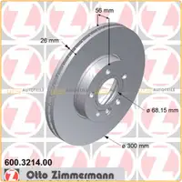 ZIMMERMANN Bremsscheiben Satz f&uuml;r VW Transporter T4 PR-1LB 16 Zoll vorne 7D0615301B