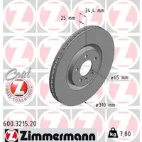 ZIMMERMANN Brake Disc Set for VW Polo 5 & 6, Audi A1 8X, and SEAT Ibiza 4 (Front)