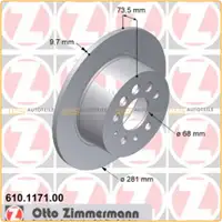 ZIMMERMANN Bremsscheiben Satz f&uuml;r Volvo 240 260 740 760 780 940 II 960 II hinten