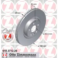 ZIMMERMANN Bremsscheiben + Bel&auml;ge f&uuml;r VOLVO S60 2 S80 2 V60 1 V70 3 XC70 2 18 Zoll vorne