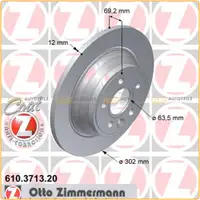 ZIMMERMANN Brake Discs for Volvo S80, V70, and XC70 without an electric rear parking brake